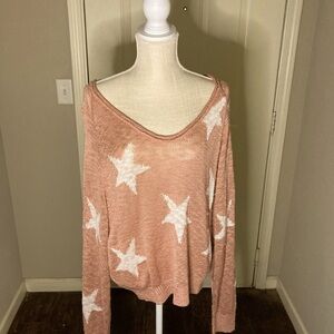 Blank Paige Star Print V Neck Top
